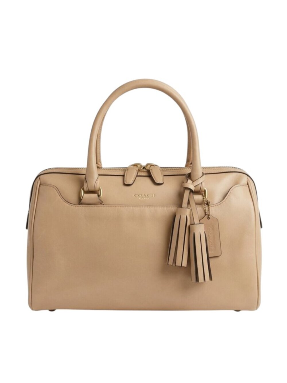 100% AUTHENTIC  COACH LEGACY LEATHER HALEY SATCHEL 23574 B4/Sand Beige Tassels